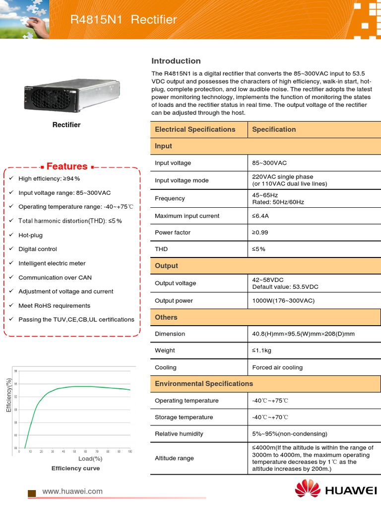 R4815N1 Rectifier: Features | Download Free PDF | Rectifier | Power ...