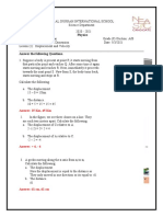 displacment and velocity worksheet