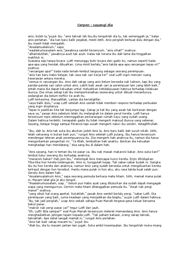 Cerpen Sayangi Dia Pdf