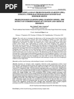 Model Pembelajaran Problem Based Learning (PBL) : Efeknya Terhadap Pemahaman Konsep Dan Berpikir Kritis