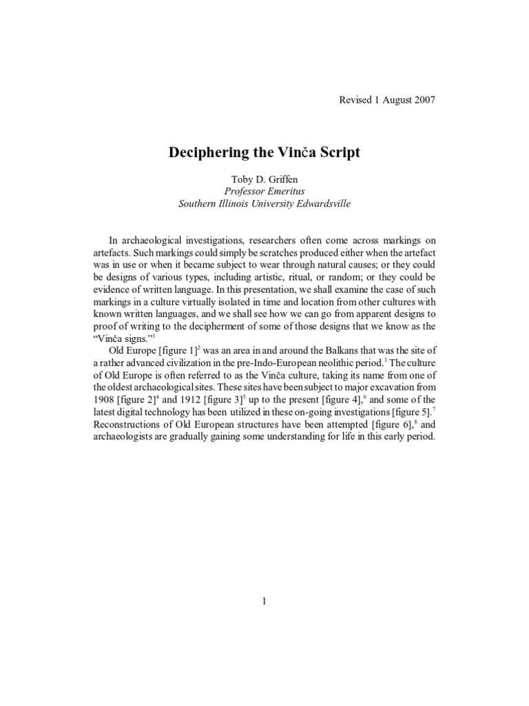 Deciphering Vinča Script Insights | PDF | Egyptian Hieroglyphs | Deities