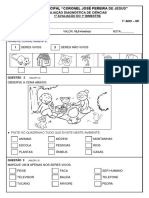 Avaliação diagnóstica de ciências na escola municipal Coronel José Pereira de Jesus