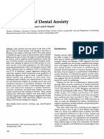 Age of Onset of Dental Anxiety