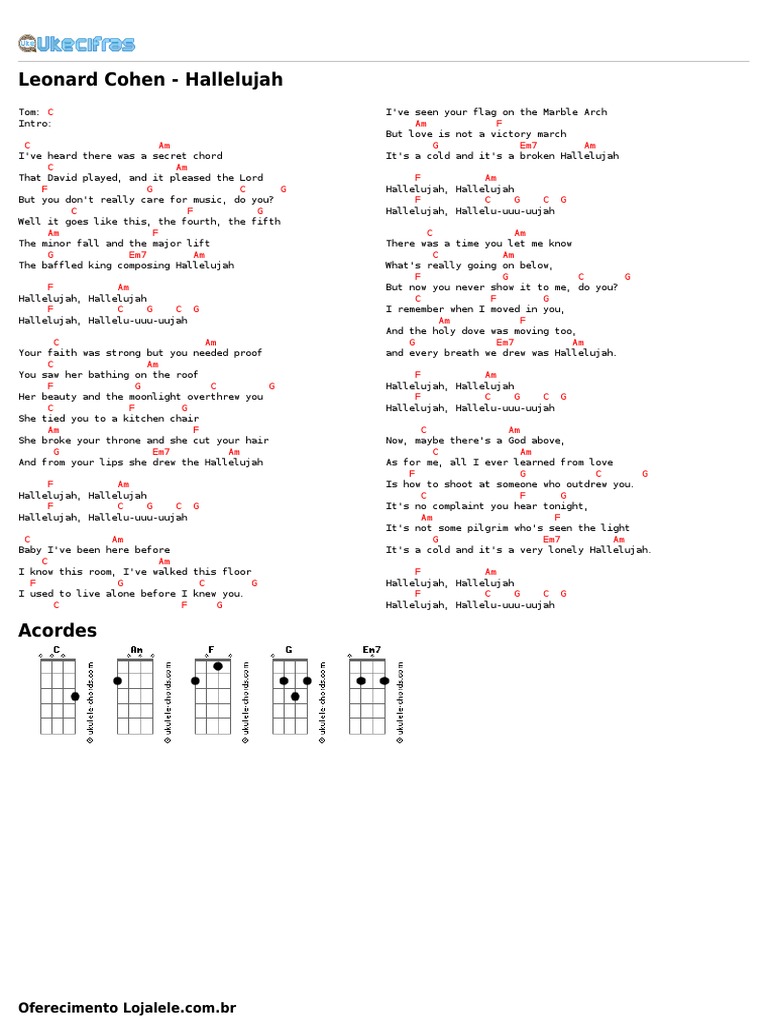 Leonard Cohen - Recent Songs - Partitura (melodia e cifras) de
