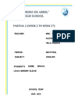 "Primero de Abril" High School: Partial 2 (Week 2 To Week 27)