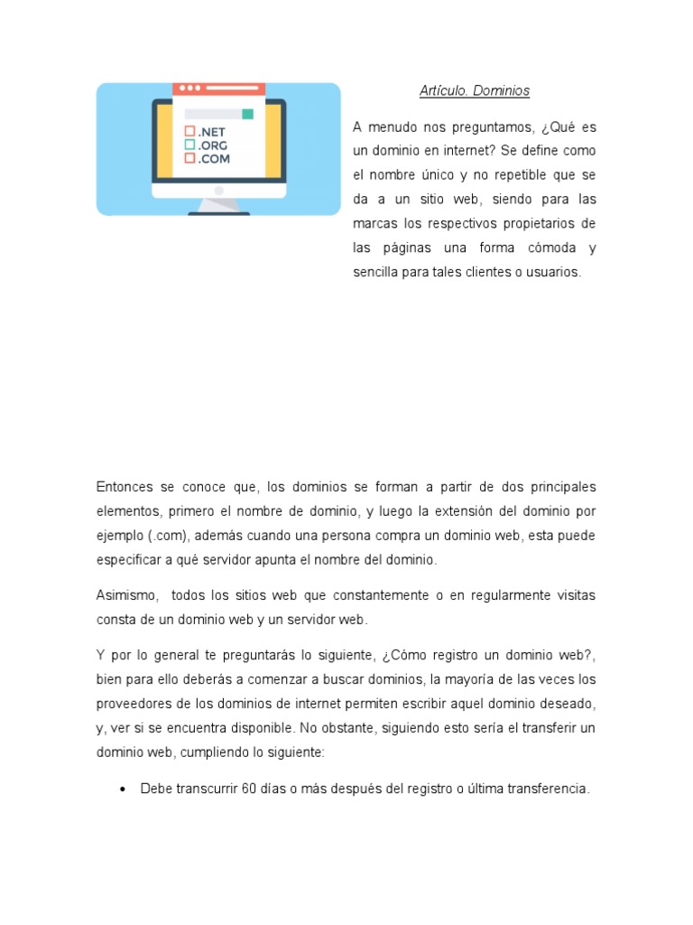 Dominio | PDF | Red mundial | Internet y web