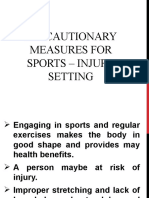 Precautionary Measures For Sports - Injury Setting