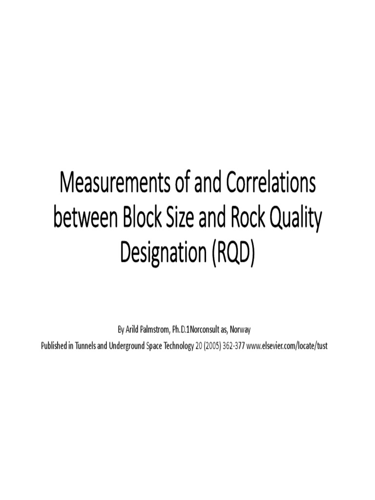 Correlation Between Block Size & RQD | PDF | Measurement | Correlation ...