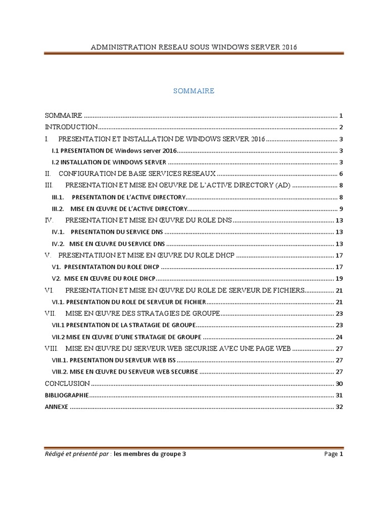 Administration Réseau sur Windows Server 2016 | PDF | Stratégies de ...