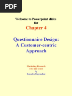 Questionnaire Design: A Customer-Centric Approach: Welcome To Powerpoint Slides For