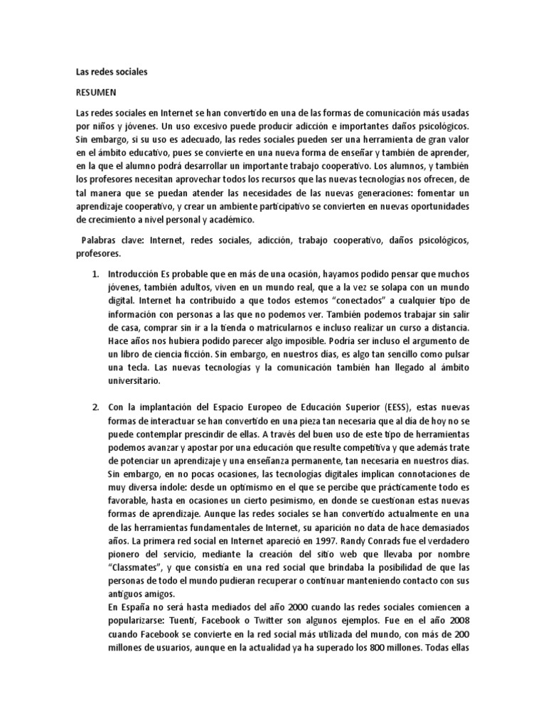 Las Redes Sociales | PDF | Servicio de redes sociales | Internet