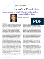 The Supremacy of The Constitution: and The Rule of Law in Theory and Practice (Manual/directive)