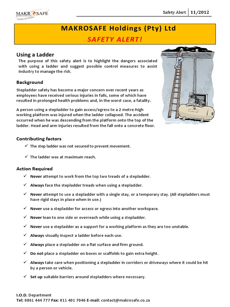 Safety Alert: Preventing Ladder-Related Injuries Through Proper Use and ...