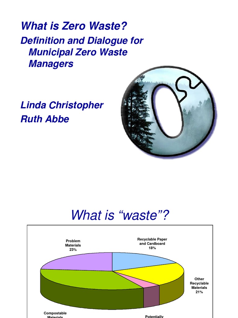 What Is Zero Waste? Definition and Dialogue For Municipal Zero Waste
