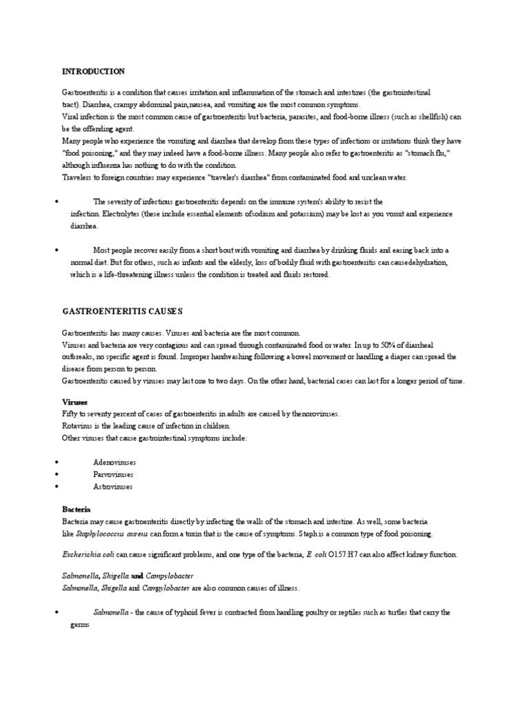 Gastroenteritis Causes | PDF | Diarrhea | Foodborne Illness