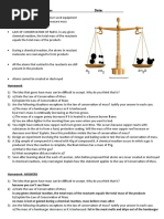 Law of Conservation of Mass Date:: Homework