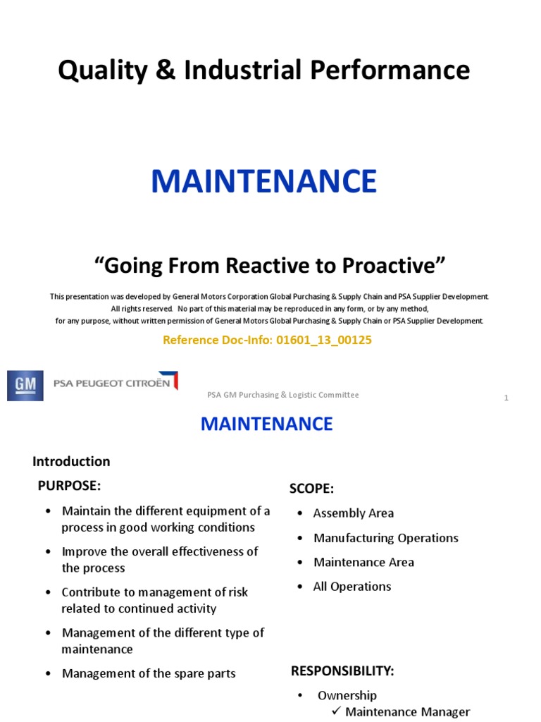 11 - Maintenance Oct2013 | PDF | Reliability Engineering | Product ...