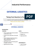Quality & Industrial Performance: External Logistics