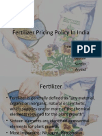 Fertiliser Pricing Policy in India
