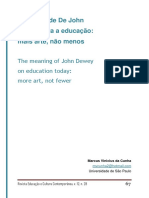 Cunha Marcus - A Atualidade de John Dewey para Educacao Mais Arte Nao Menos