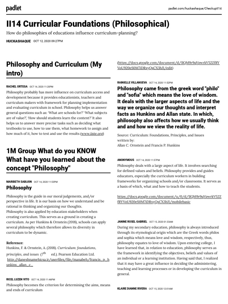 Philosophical Foundations of Curriculum | PDF | Pragmatism ...