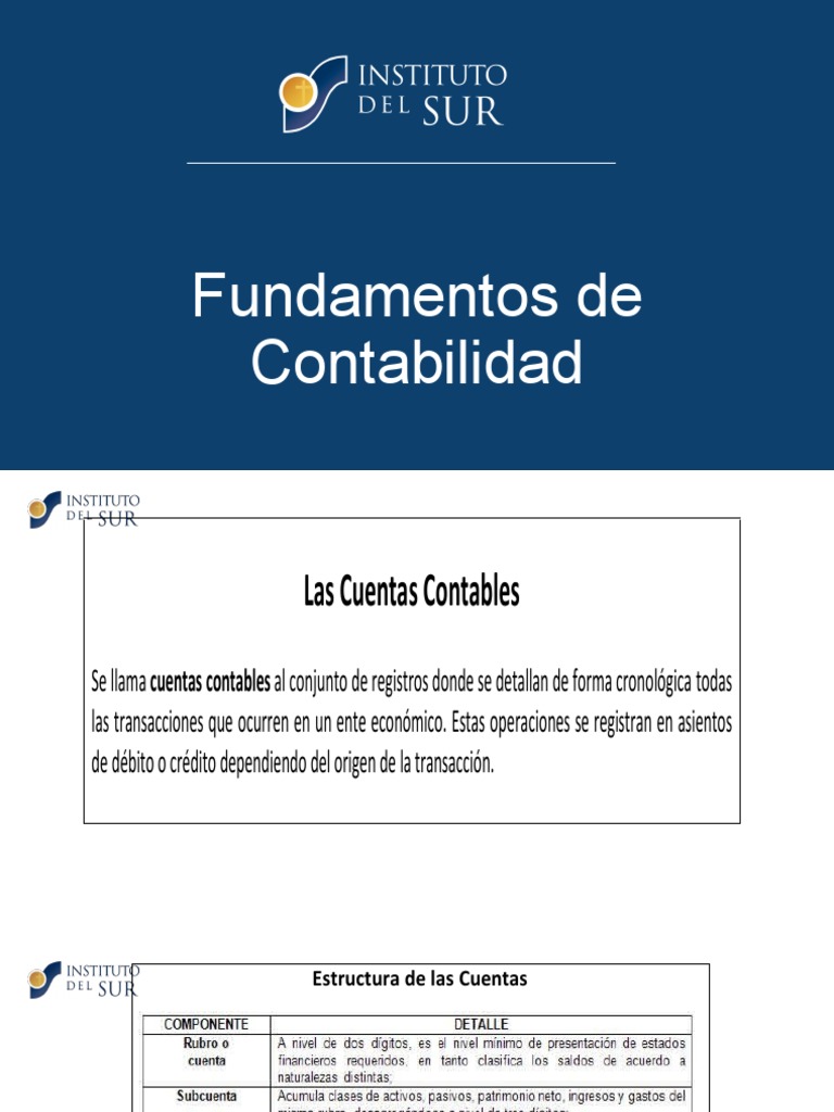Fundamentos y Estructura de Cuentas Contables | PDF | Contabilidad ...