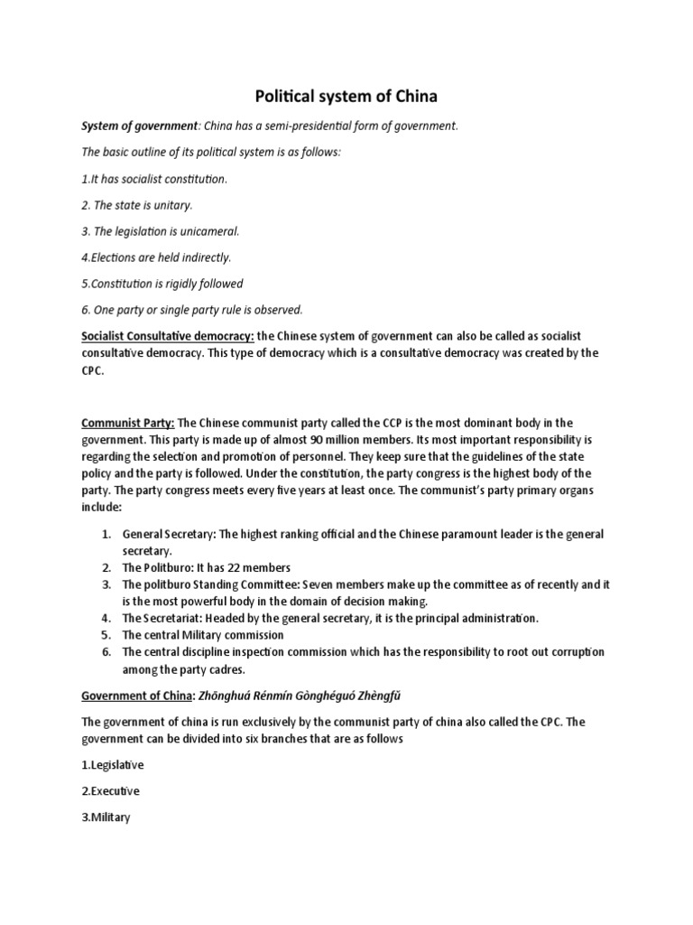 Political System of China | PDF
