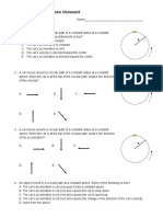 Circular Motion Multiple Choice Homework: PSI Physics