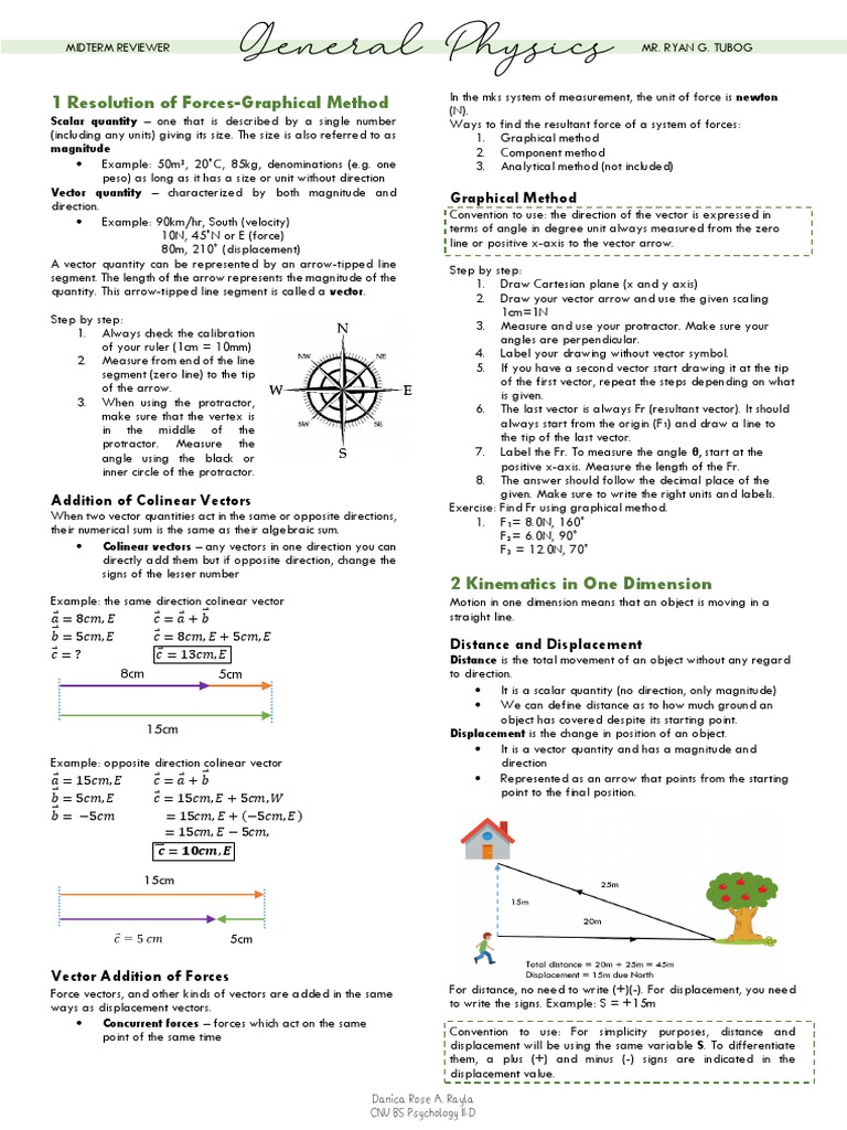 General Physics Midterm Reviewer | PDF | Gases | Acceleration