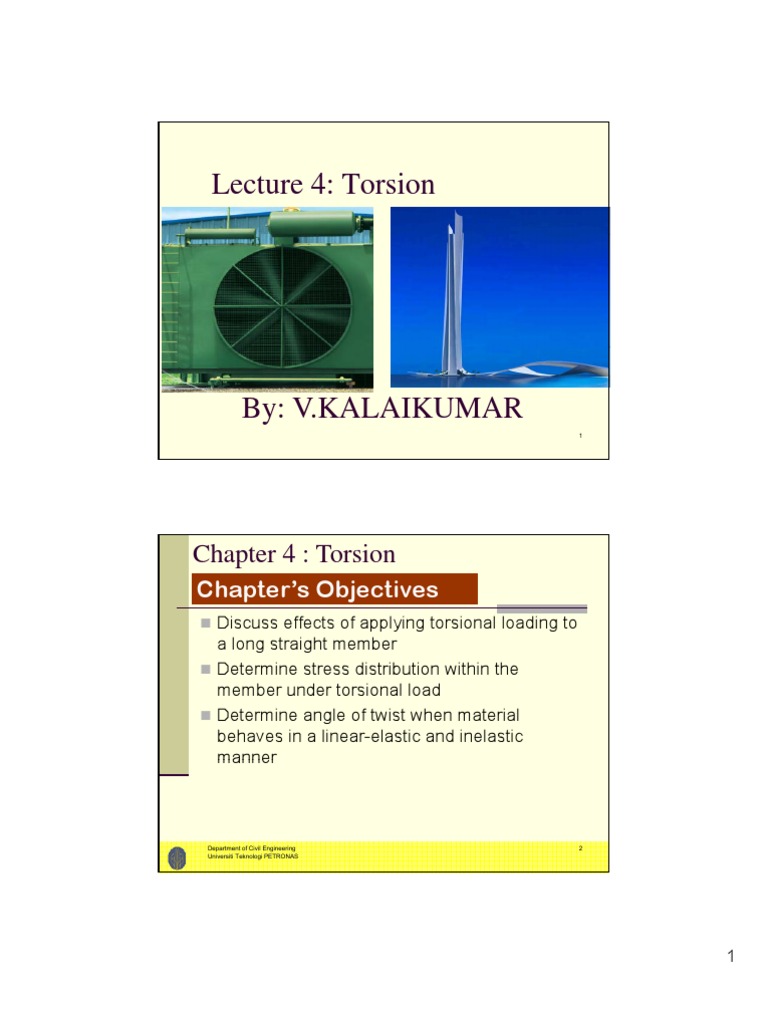 Understanding Torsion in Structural Members | PDF | Torque | Stress ...