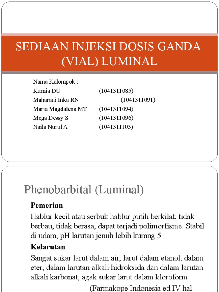 Monografi Sediaan Injeksi Luminal | PDF