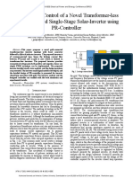 Analysis and Control of A Novel Transformer-Less Grid-Connected Single-Stage Solar-Inverter Using PR-Controller