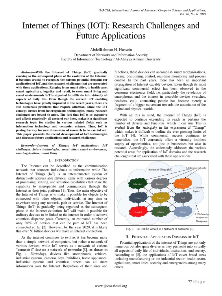 IoT Research Challenges & Applications | PDF | Internet Of Things ...