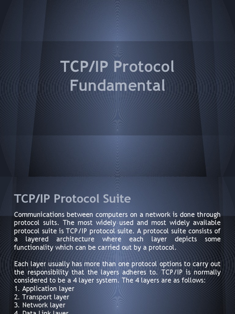 Overview of TCP/IP Protocol Layers | PDF | Transmission Control ...