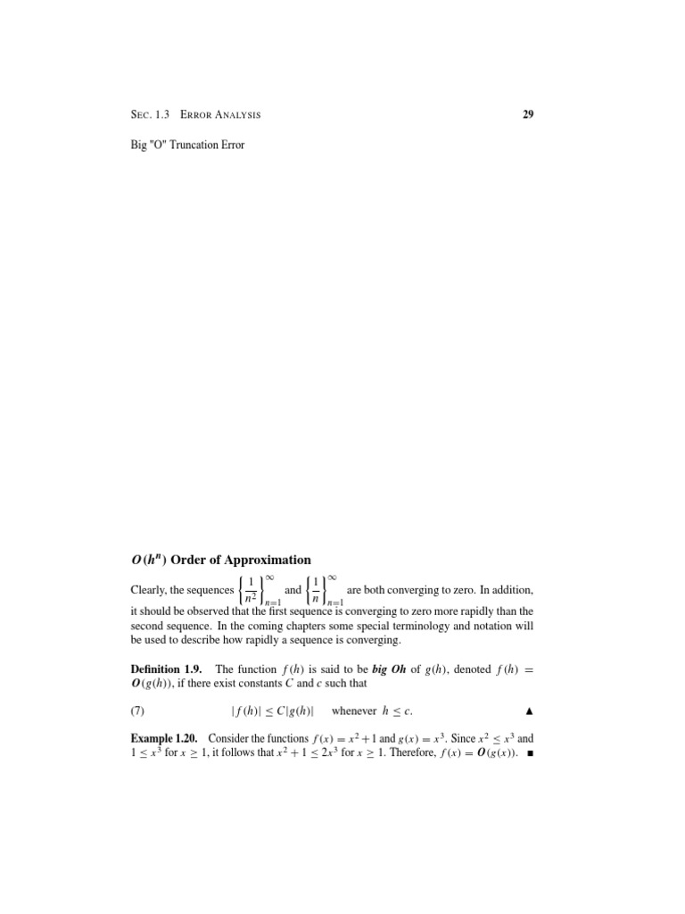 Order of Approximation and Convergence: Describing the Rate of ...