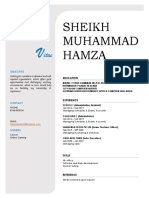 Sheikh Muhammad Hamza: Urriculum Itae