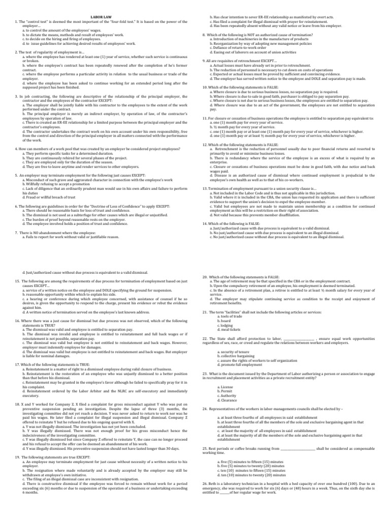 Labor Law | PDF | Strike Action | Employment