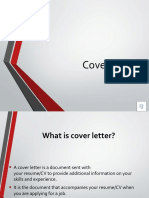 Cover Letter and Resume