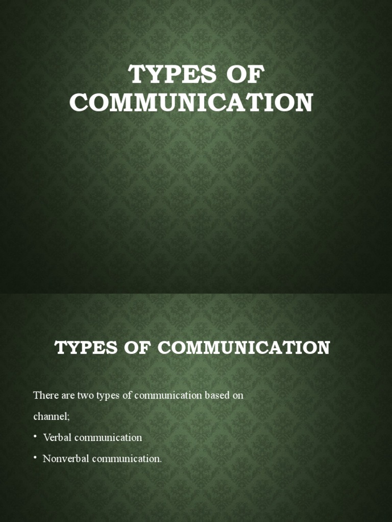 Types of Verbal and Nonverbal Communication | PDF