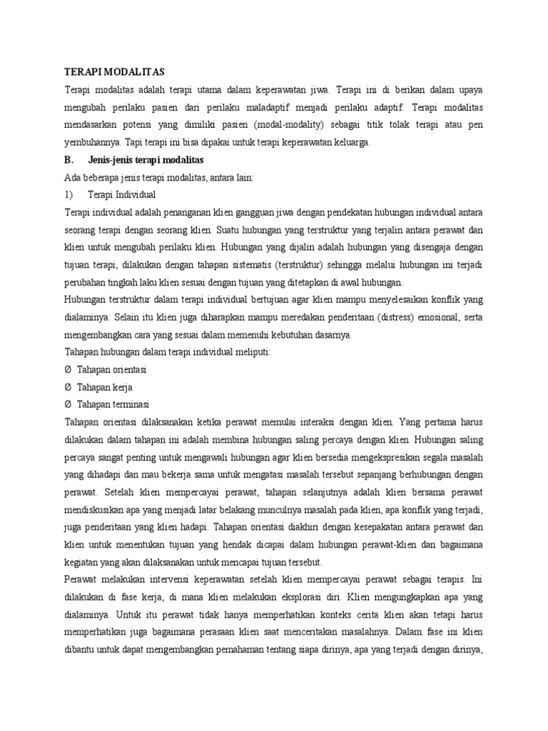 Terapi Modalitas | PDF