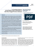 Affecting Factors of Stunting Incidences Among Children Aged 12-59 Months in West Nusa Tenggara Province Indonesia