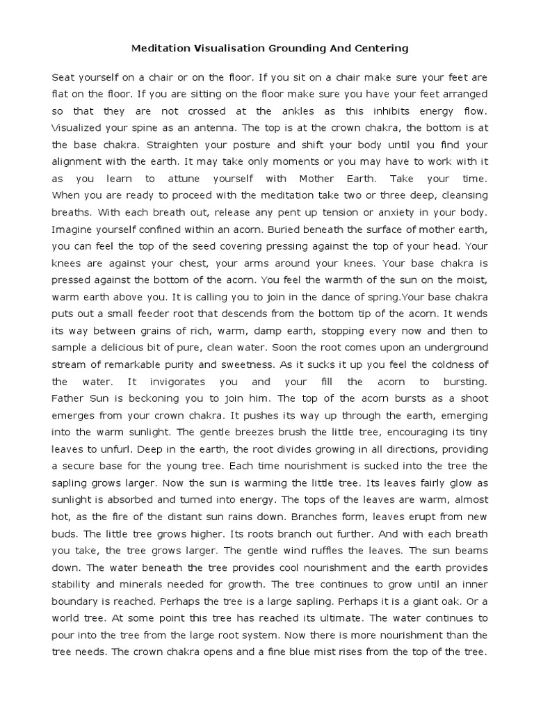 Meditation Visualisation Grounding and Centering | PDF | Trees | Astral ...
