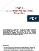 The Teacher and The School Curriculum: Educ 5