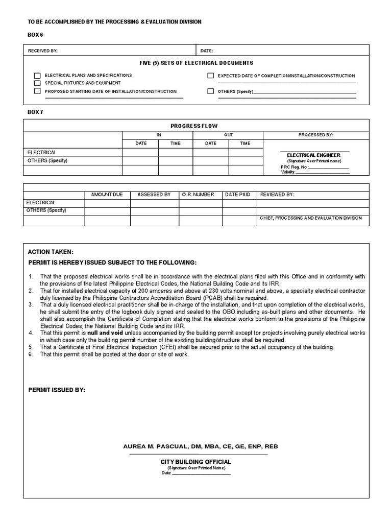 Electrical Permit (Back) | PDF | Business