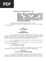 ANTEPROJETO DOS PLANOS DE CARREIRA