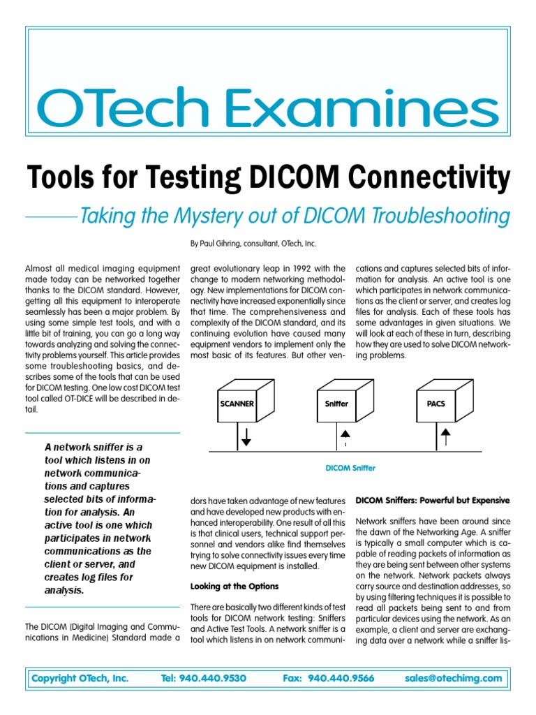 Otech Examines: Tools For Testing Dicom Connectivity | PDF | Computer ...