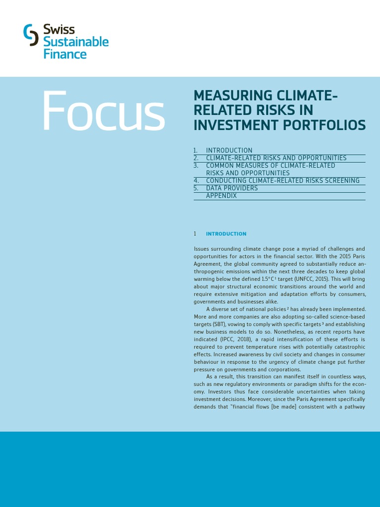 Measuring Climate Risks in Investments | PDF | Low Carbon Economy | Risk