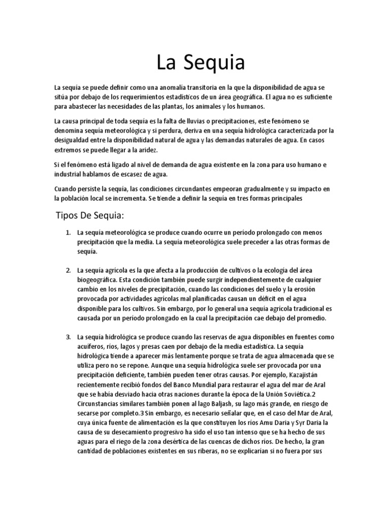 Definición y tipos de sequía | PDF | Sequía | Ciencias de la Tierra