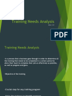 Training Needs Analysis: EDUC 129