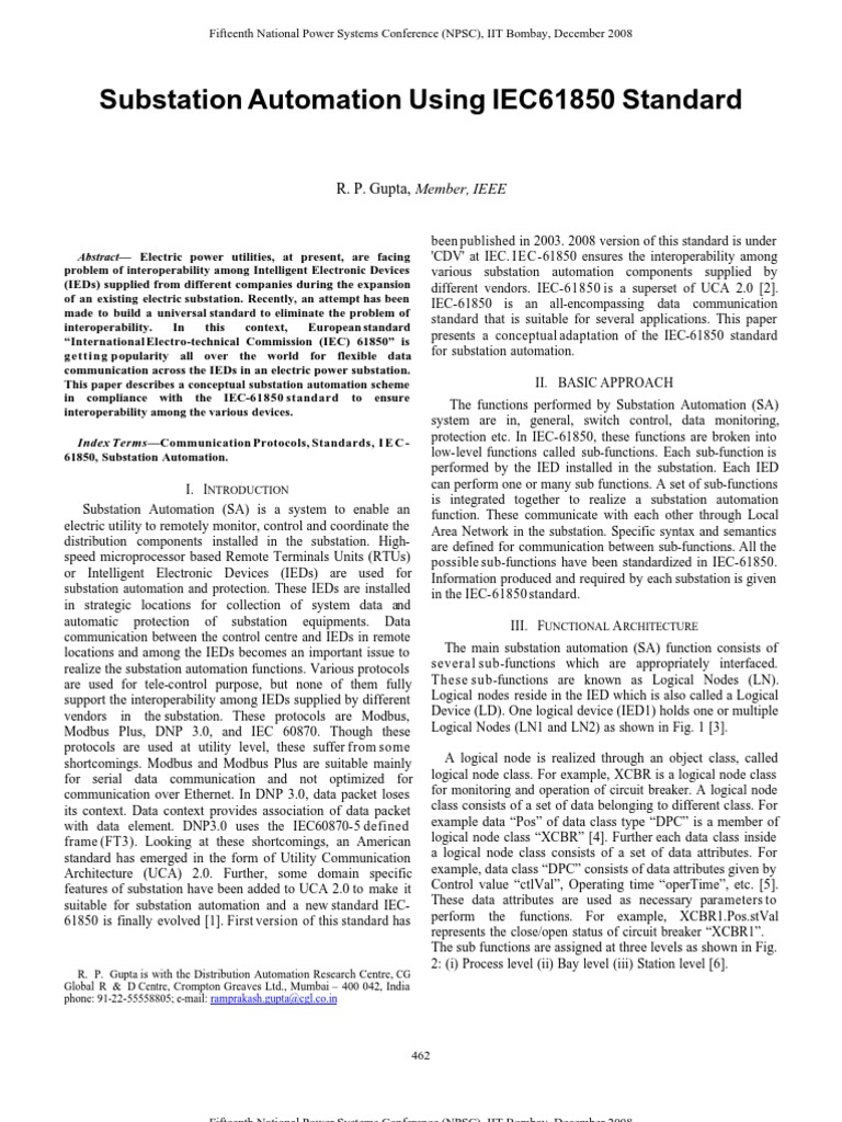 IEC 61850 for Substation Automation | PDF | Network Switch | Computer ...